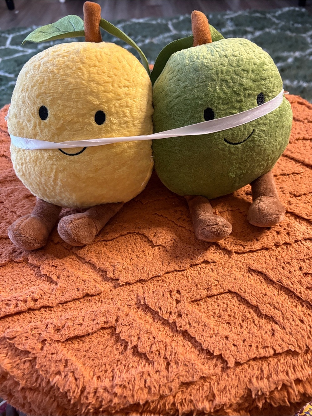 Frankford Plush Yellow & Green Fruit Friends Duo - Soft Stuffed Apples